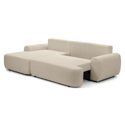 Narożnik OLIVER z funkcją spania i pojemnikiem – Bouclé