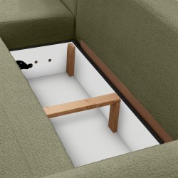 Narożnik OLIVER z funkcją spania i pojemnikiem – Bouclé