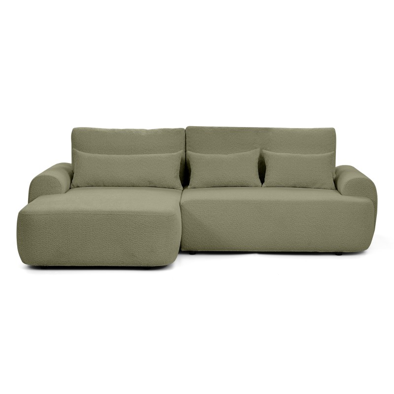 Narożnik OLIVER z funkcją spania i pojemnikiem – Bouclé