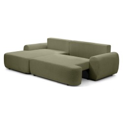 Narożnik OLIVER z funkcją spania i pojemnikiem – Bouclé