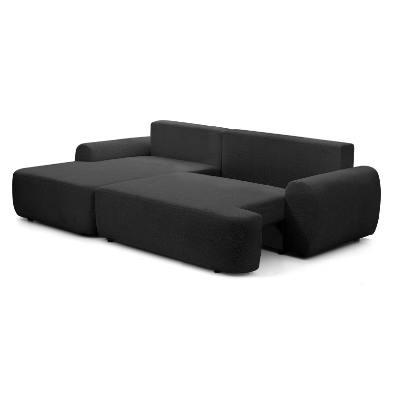 Narożnik OLIVER z funkcją spania i pojemnikiem – Bouclé