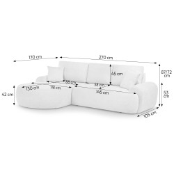 Narożnik do salonu TEDDY BOUCLE | BeautySofa24.pl