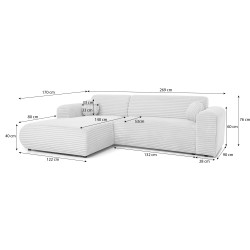 Narożnik PUERTO L bez funkcji spania – nowoczesny i wygodny