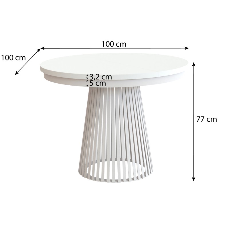 Okrągły rozkładany stół LUMI – nowoczesny stół