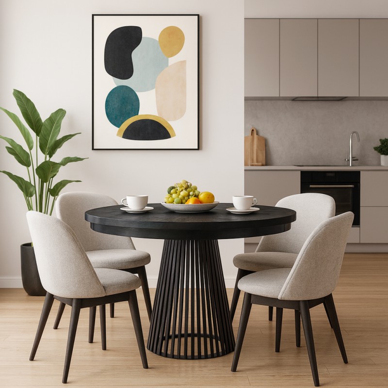 Okrągły rozkładany stół LUMI – nowoczesny stół