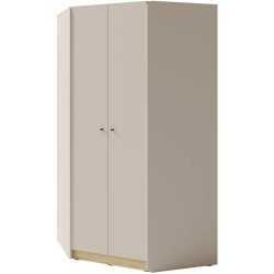 Szafa narożna ALEX – nowoczesny design, dąb piaskowy i eukaliptus