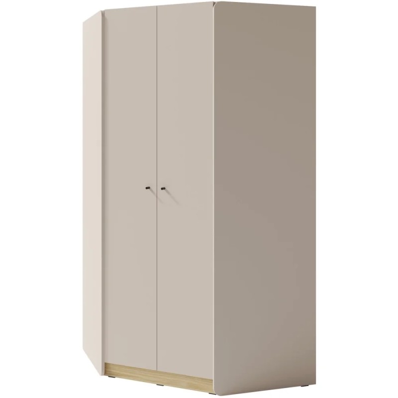 Szafa narożna ALEX – nowoczesny design, dąb piaskowy i eukaliptus