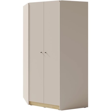 Szafa narożna ALEX – nowoczesny design, dąb piaskowy i eukaliptus