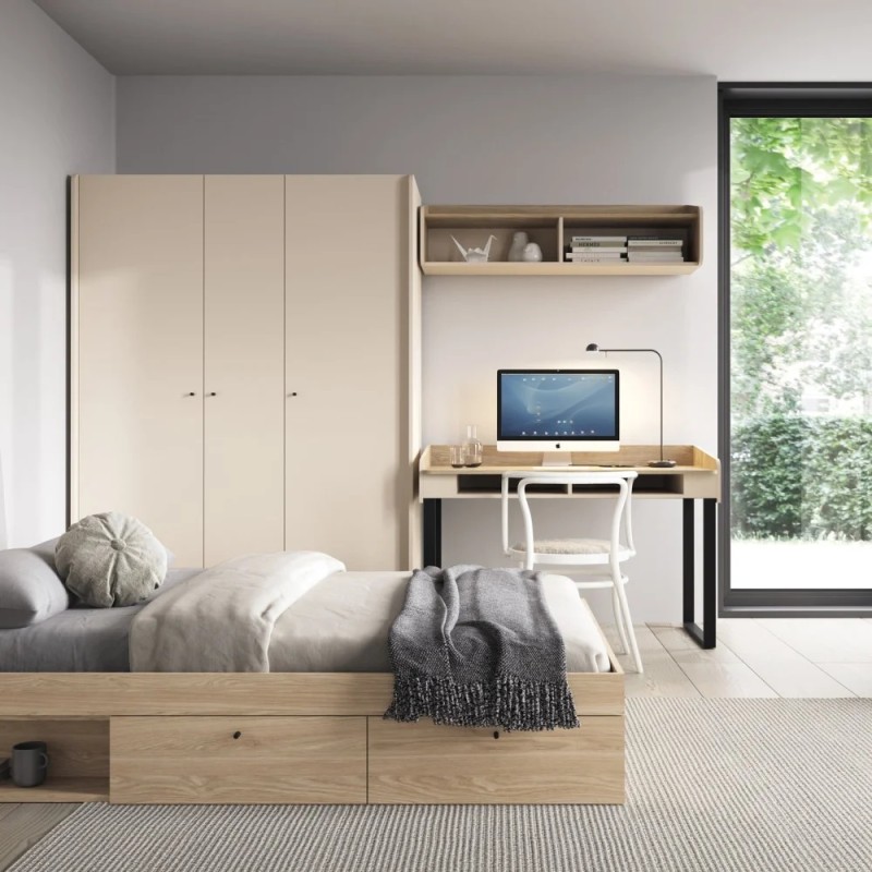 Regał ALEX z 11 półkami – nowoczesny design, eukaliptus i dąb piaskowy