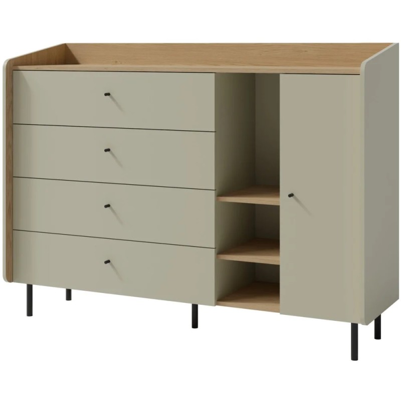 Komoda ALEX z 1 drzwiami i 4 szufladami – nowoczesny mebel do przechowywania