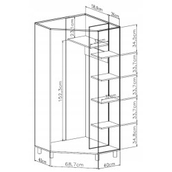 Szafa narożna FIGO 2 drzwi – nowoczesna i praktyczna