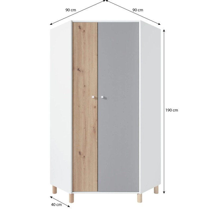 Szafa narożna FIGO 2 drzwi – nowoczesna i praktyczna