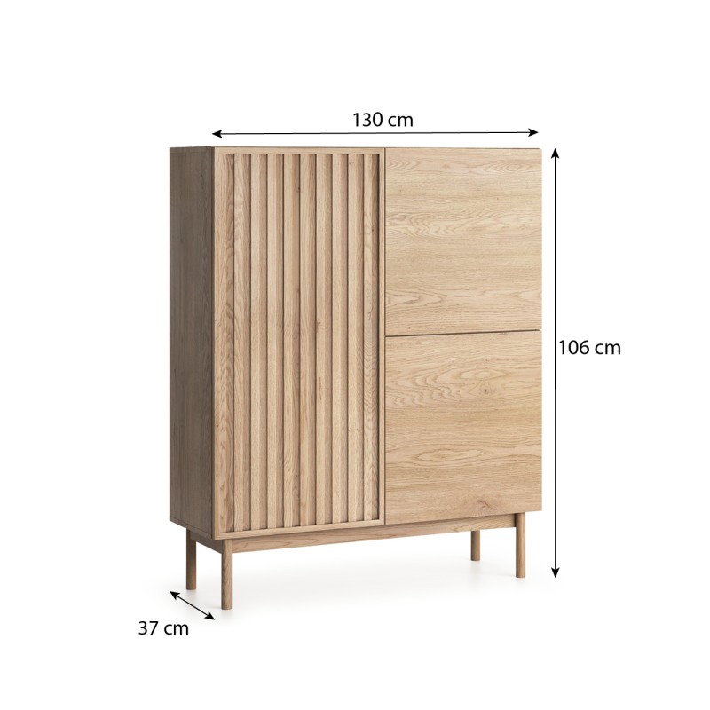 Komoda z 3 drzwiami SAPPORO – nowoczesna komoda  z systemem Push-to-Open