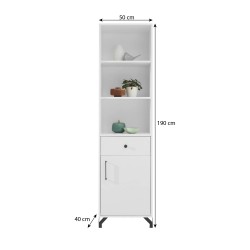 Regał BERGO z 1 drzwiami i 1 szufladą – nowoczesny i funkcjonalny