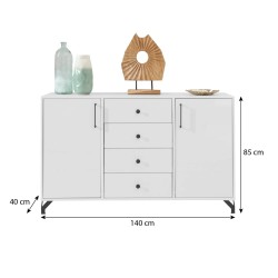 Komoda BERGO 2 drzwi i 4 szuflady – nowoczesny design i pojemność