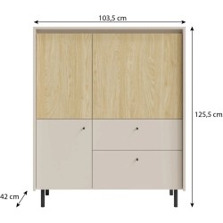 Komoda MONAKO 2 szuflady i 3 drzwi – nowoczesna, pojemna i elegancka