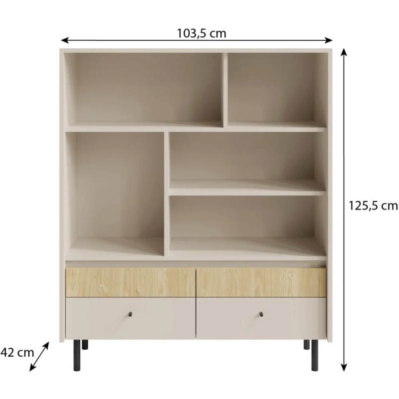 Regał MONAKO z 4 szufladami – nowoczesny i funkcjonalny design