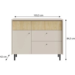 Komoda MONAKO 4 szuflady i 1 drzwi – nowoczesna i kompaktowa