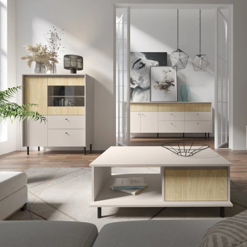 Szafa MONAKO z 2 drzwiami i 2 szufladami – nowoczesny design i pojemne wnętrze