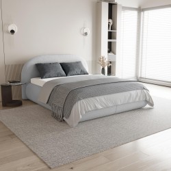 Łóżko MOTTI z pojemnikiem i materacem H2 – nowoczesne łóżko bouclé | BeautySofa24