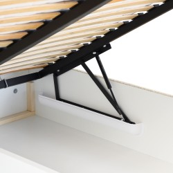 Łóżko MOTTI z pojemnikiem i materacem H2 – nowoczesne łóżko bouclé | BeautySofa24