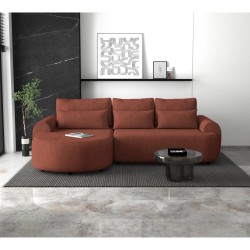 Narożnik z funkcją spania Olivio Modesto ceglasty aranżacja lewy przód