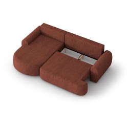 Narożnik z funkcją spania Olivio Modesto ceglasty pojemnik lewy