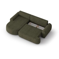 Narożnik z funkcją spania Olivio Modesto zielony pojemnik lewy