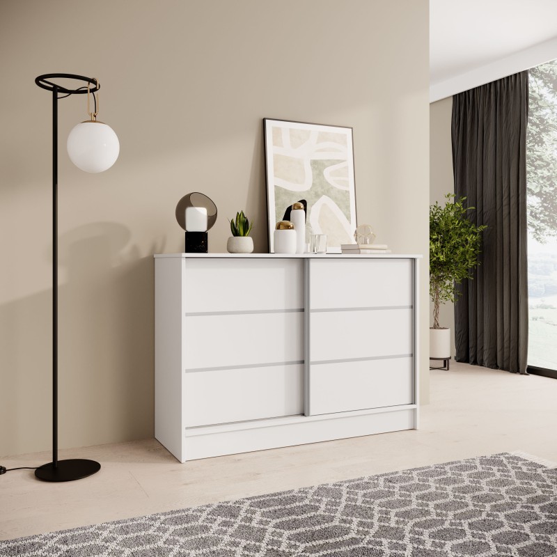 Komoda MIRELA z 2 drzwiami przesuwnymi – nowoczesna i elegancka komoda do salonu | BeautySofa24