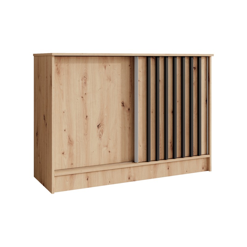 Komoda HORIZON – nowoczesna komoda z lamelami i drzwiami przesuwnymi