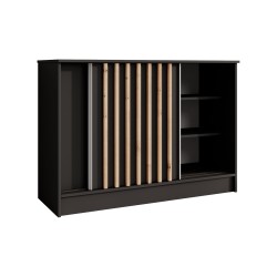 Komoda HORIZON – nowoczesna komoda z lamelami i drzwiami przesuwnymi