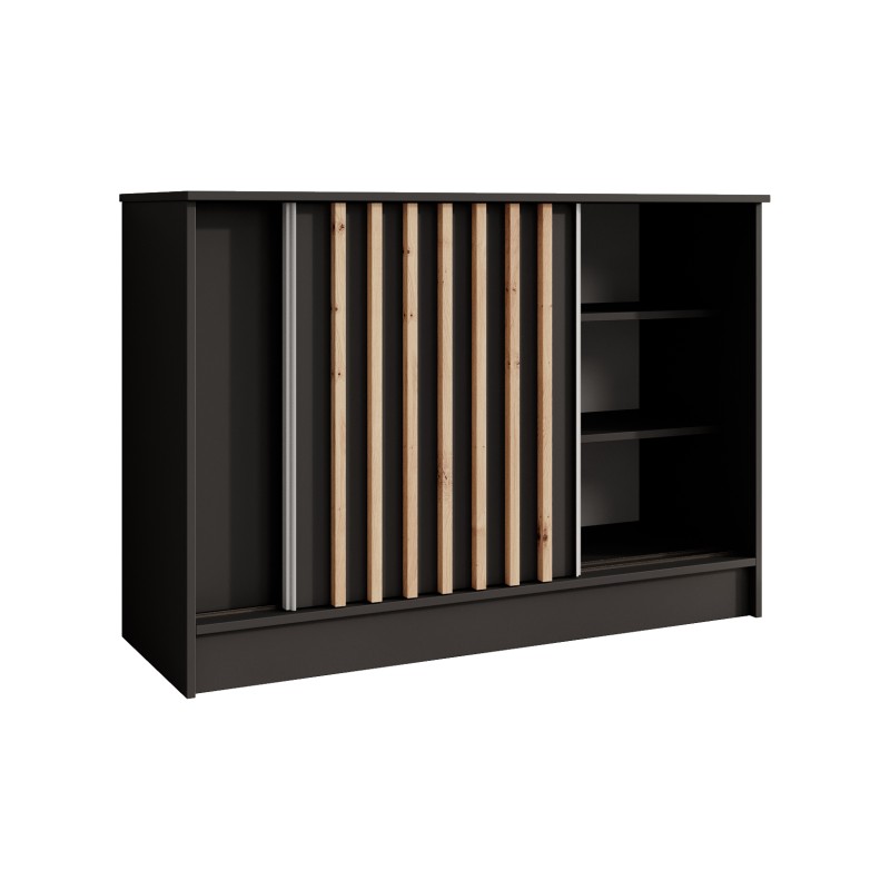 Komoda HORIZON – nowoczesna komoda z lamelami i drzwiami przesuwnymi