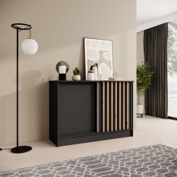 Komoda HORIZON – nowoczesna komoda z lamelami i drzwiami przesuwnymi