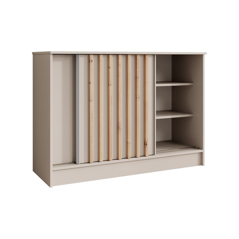 Komoda HORIZON – nowoczesna komoda z lamelami i drzwiami przesuwnymi