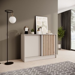 Komoda HORIZON – nowoczesna komoda z lamelami i drzwiami przesuwnymi