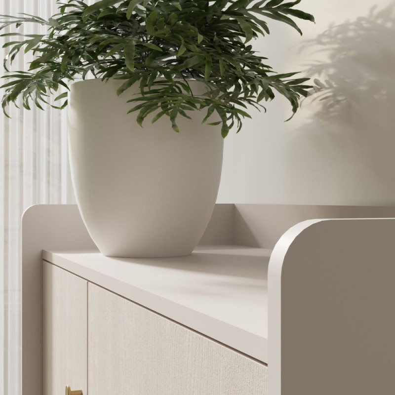 Komoda GLORIA – nowoczesna z 2 szufladami i 3 drzwiami, złote uchwyty