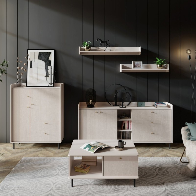 Regał GLORIA – nowoczesny z 2 szufladami i 1 drzwiami