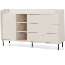 Komoda GLORIA z 3 szufladami i otwartymi półkami