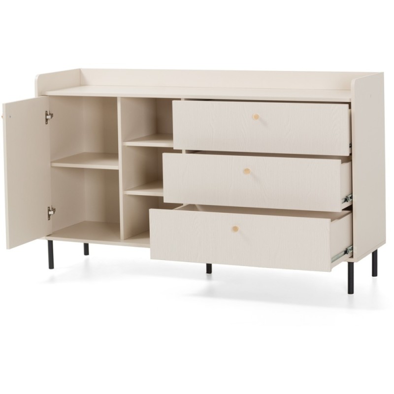 Komoda GLORIA z 3 szufladami i otwartymi półkami