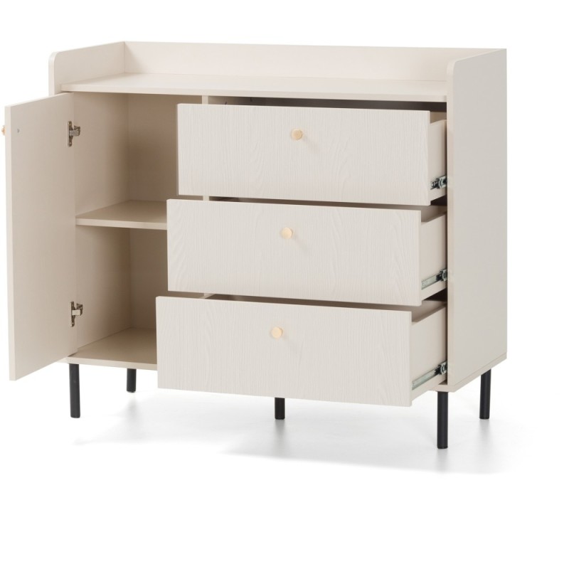 Komoda GLORIA – nowoczesna z 3 szufladami i 1 drzwiami