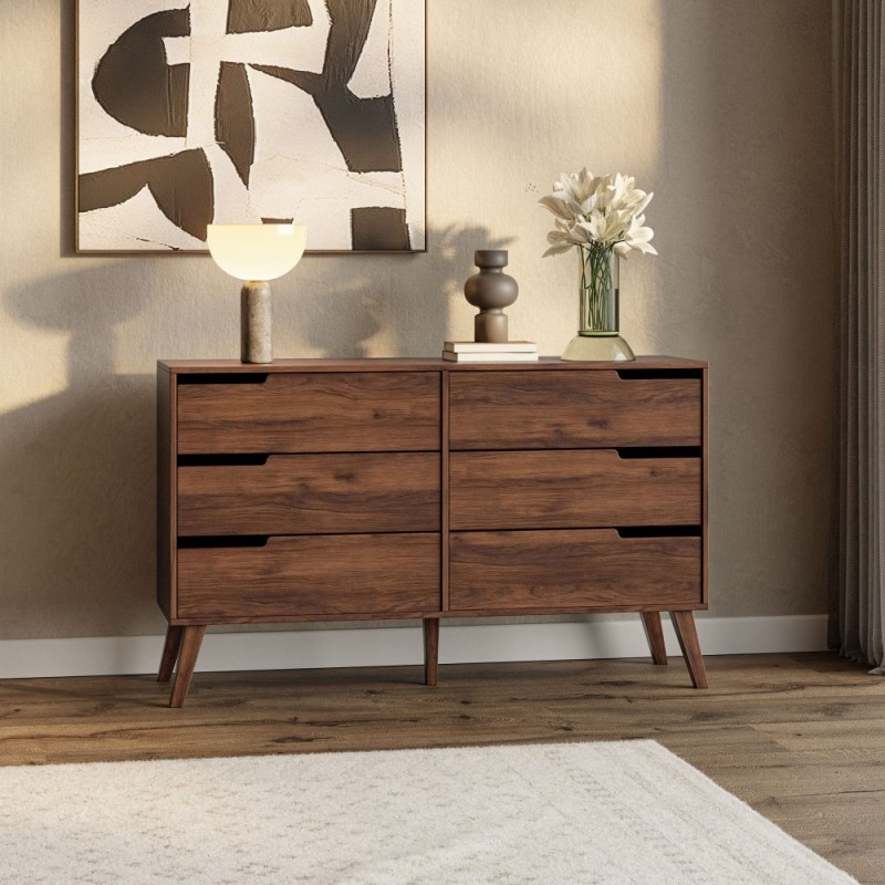 Komoda NOREL – skandynawska komoda z 6 szufladami | Stabilna, elegancka, pojemna