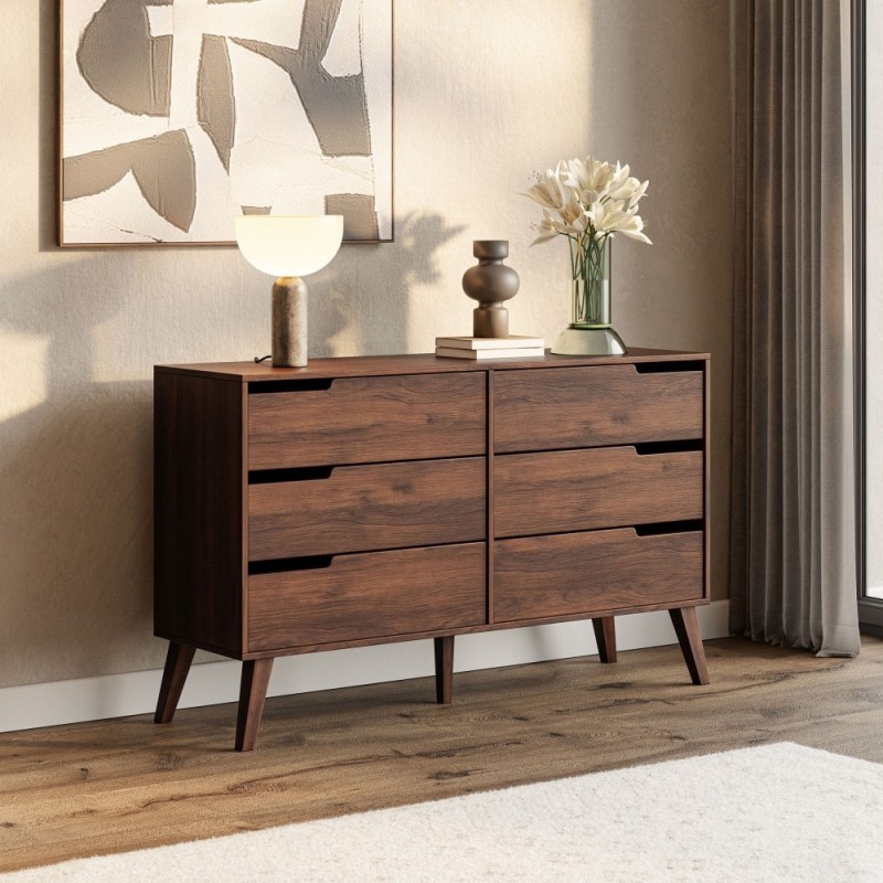 Komoda NOREL – skandynawska komoda z 6 szufladami | Stabilna, elegancka, pojemna