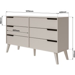 Komoda NOREL – skandynawska komoda z 6 szufladami | Stabilna, elegancka, pojemna