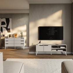 Komoda NOREL – skandynawska komoda z 6 szufladami | Stabilna, elegancka, pojemna