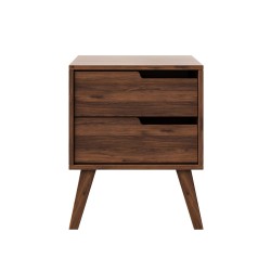 Stolik nocny NOREL z 2 szufladami – skandynawski, elegancki, funkcjonalny