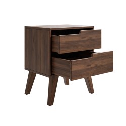 Stolik nocny NOREL z 2 szufladami – skandynawski, elegancki, funkcjonalny