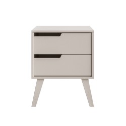 Stolik nocny NOREL z 2 szufladami – skandynawski, elegancki, funkcjonalny