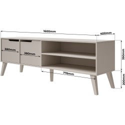 Szafka RTV NOREL 160 cm – skandynawska