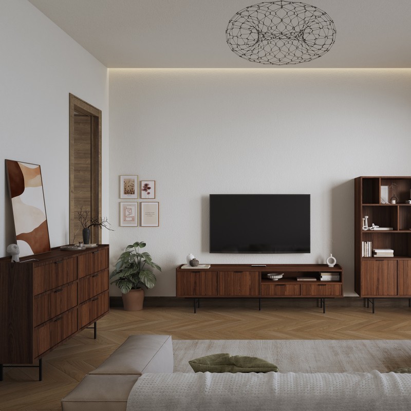 Komoda EVRON 2 szuflady i 2 drzwi – nowoczesna i elegancka