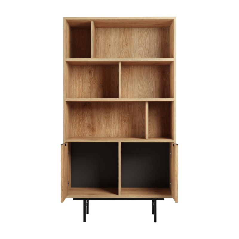 Regał EVRON 4 półki i 2 szafki – nowoczesny i funkcjonalny